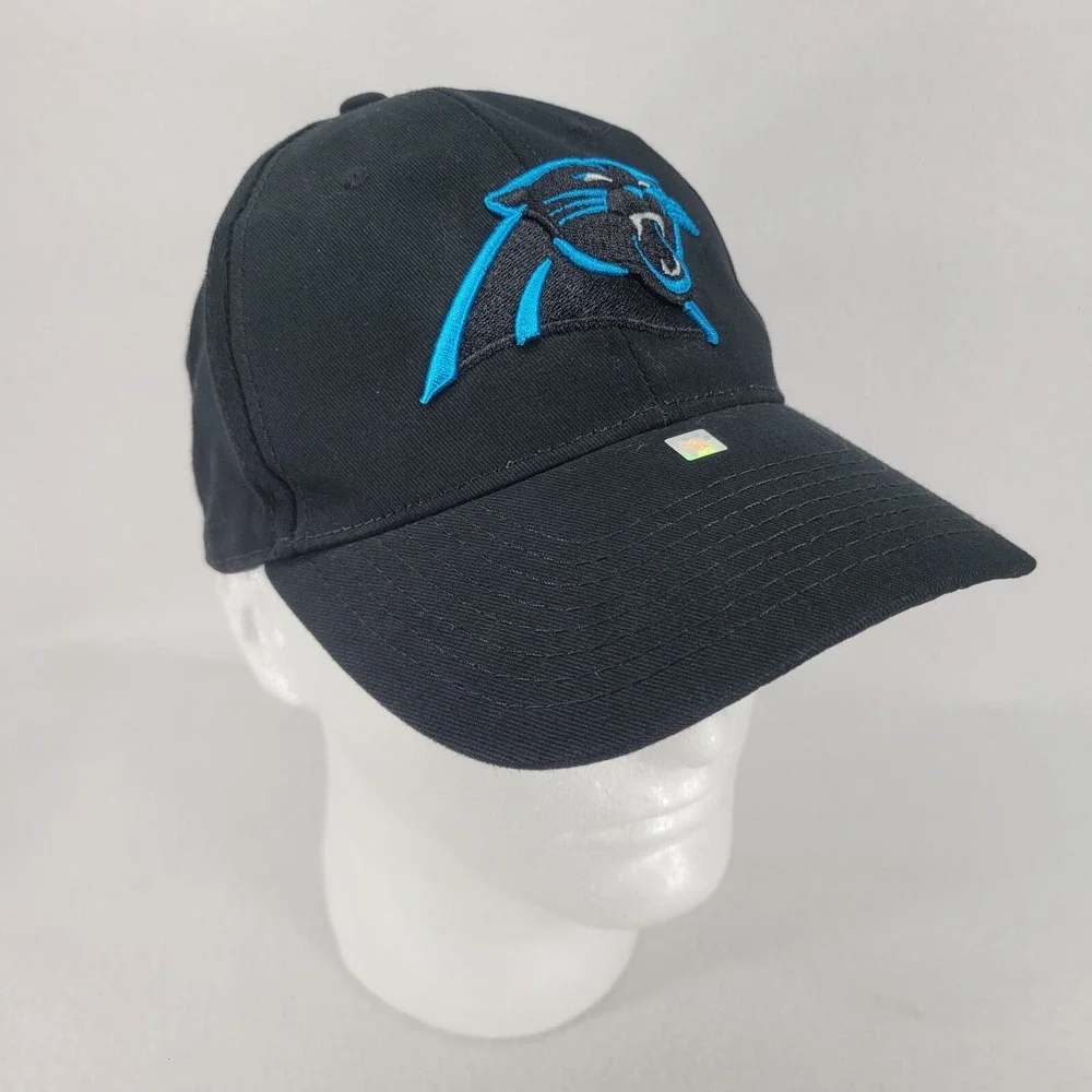 Carolina Panthers Hat Cap Mens Black Strapback NFL Football
